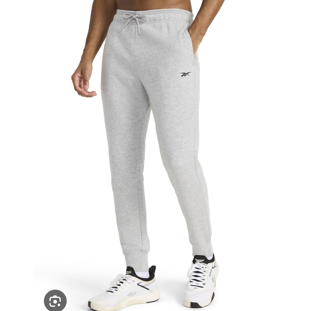 Reebok Mens Motion Core Fleece Joggers Grey Heather Slim Fit XL REM243PA21004